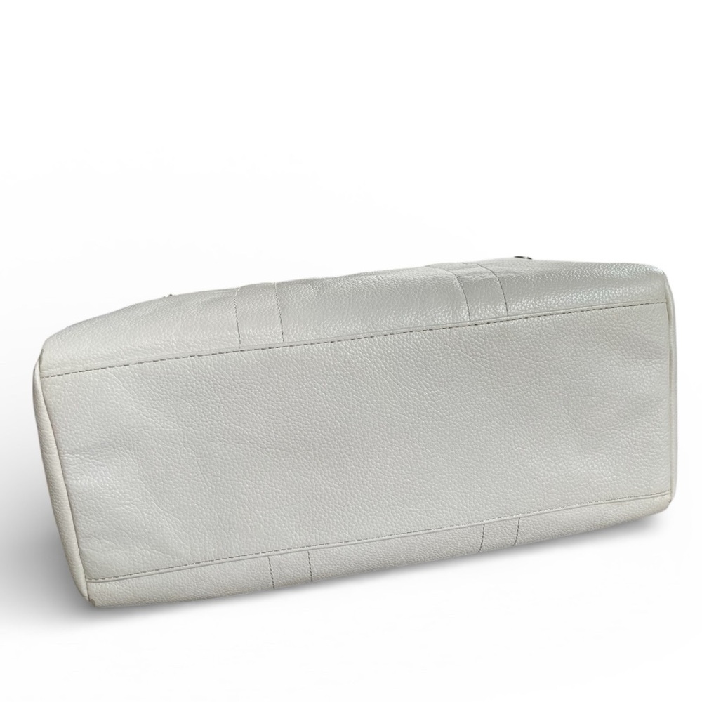 White genuine leather satchel handbag - Picture 10 of 16